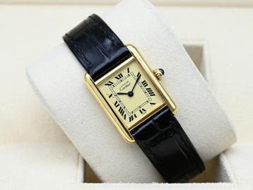 Cartier Tank Ref. 5057001 Year 1990s (Box), Overige merken, Leer, Polshorloge, Ophalen of Verzenden
