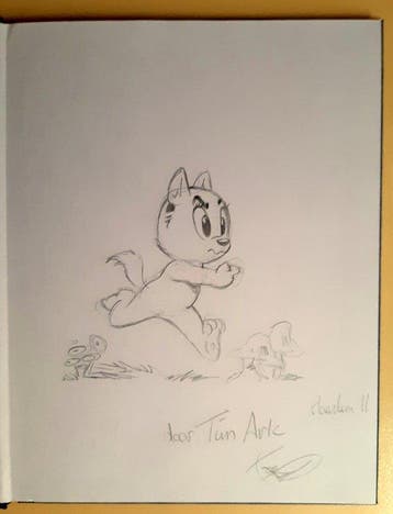 Tom Poes 1 - Tom Poes en de Krakers - opdrachttekening /