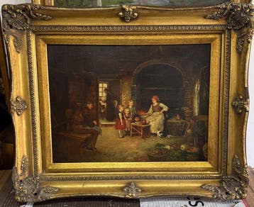 Italiaanse school (XX) - Scena domestica, Antiek en Kunst