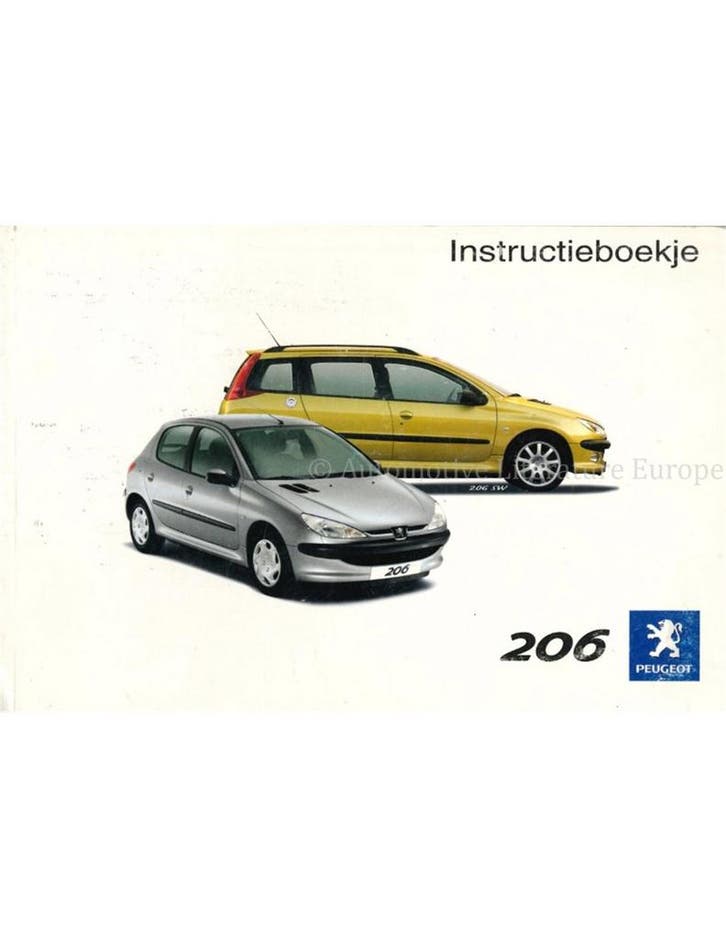2002 PEUGEOT 206 (SW) INSTRUCTIEBOEKJE NEDERLANDS, Autos : Divers, Modes d'emploi & Notices d'utilisation