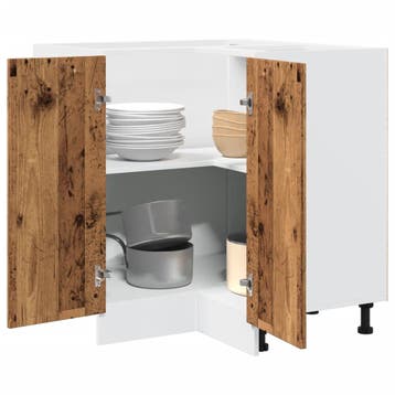 vidaXL Keukenkastje Lyon 75,5x75,5x81,5 cm bewerkt hout oud, Huis en Inrichting, Verzenden, Nieuw