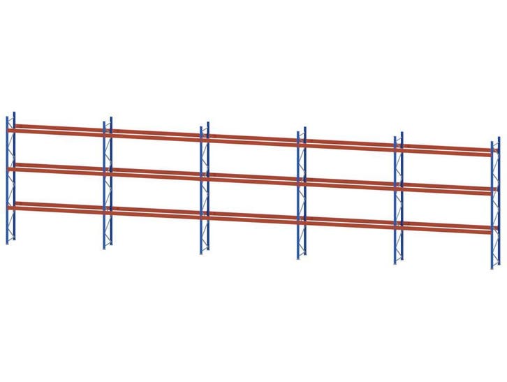 Palletstelling - 6 staanders 5300x1100 - Totale lengte: 20m6, Zakelijke goederen, Kantoor en Winkelinrichting | Magazijn, Stelling en Opslag