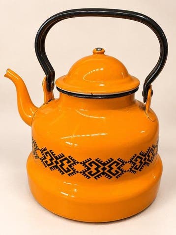 Drinkservies (7) - Emaille, Metaal, Antiek en Kunst