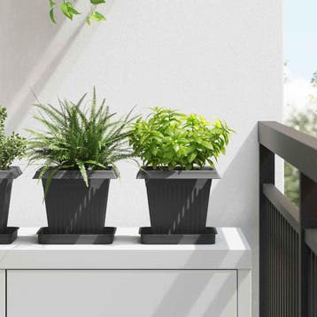 vidaXL Plantenpotten 24 st Zwart Kunststof, Verzenden