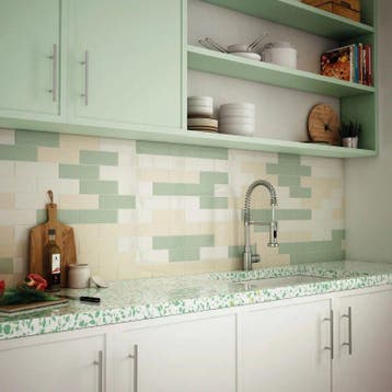 Wandtegel Groen 6,5x20cm (Muurtegels, Afbouwmaterialen), Doe-het-zelf en Bouw, Tegels, Nieuw, 20 tot 40 cm, 10 m² of meer, Wandtegels