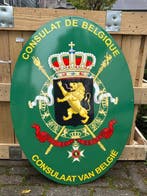 Emaille bord - Belgische Consulaat van België groot emaille