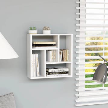 vidaXL Wandschap 45,1x16x45,1 cm bewerkt hout wit, Huis en Inrichting, Kasten | Wandmeubels, Verzenden, Nieuw