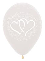 Ballonnen Entwinted Hearts Crystal Clear 30cm 25st, Verzenden, Nieuw