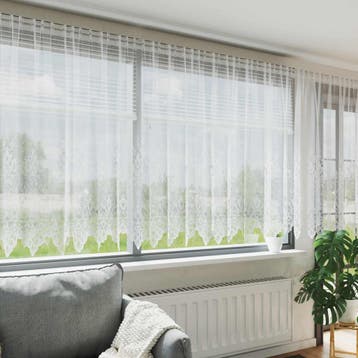 vidaXL Lacegordijn Wit 160 x 750 cm Polyester, Verzenden, Nieuw