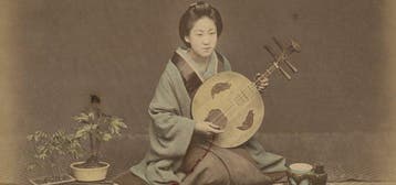 Enami Nobukuni, Adolfo Farsari (XIX) - Playing Shamizen &