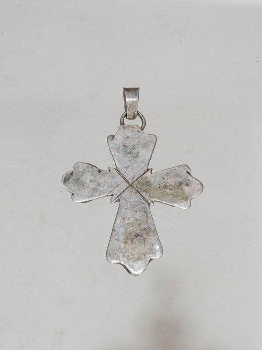 Halskruis – Ethiopië – Laagwaardig zilver – Noord-Ethiopisch, Antiquités & Art, Art | Art non-occidental
