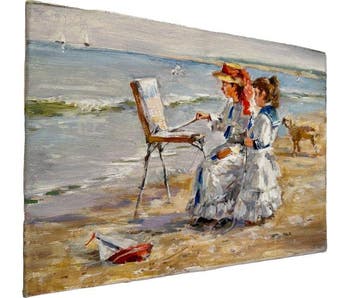 Mikhail Kraiev (1957) - Plage Normande - Fillettes Artistes