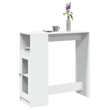 vidaXL Bartafel met rekken 101x40x103,5 cm bewerkt hout wit, Verzenden