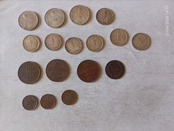 San Marino. Lotto 17 monete con argento 1864/1938