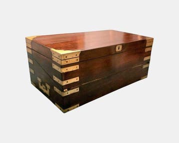 Doos voor schrijfgerei - Hout, Messing