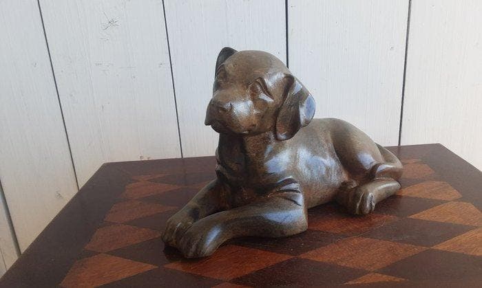 P. Chenet - Figuur - Hond labrador - 24cm - Brons, Antiquités & Art, Curiosités & Brocante