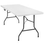 tectake Opklapbare campingtafel 183 x 76 x 74 cm - wit, Verzenden, Nieuw