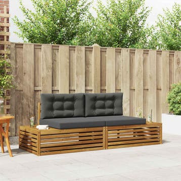 vidaXL Buiten bank set Natuurlijk en Antraciet 203,5 x 83 x, Verzenden, Nieuw