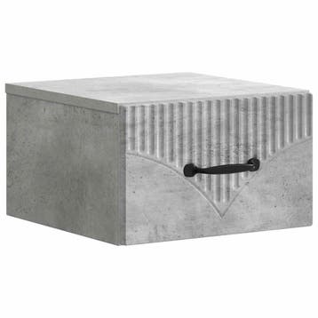 vidaXL Muurbevestigde Nachttafel met lade Betongrijs 34,5 x, Huis en Inrichting, Verzenden, Nieuw