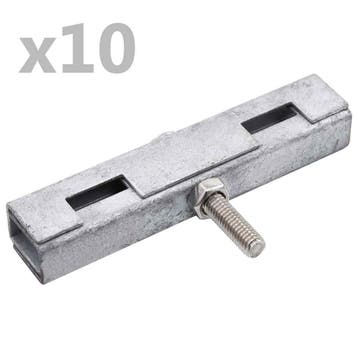 vidaXL U-matverbinding 10 sets zilverkleurig, Tuin en Terras, Tuinhekken en Hekwerk, Verzenden, Nieuw