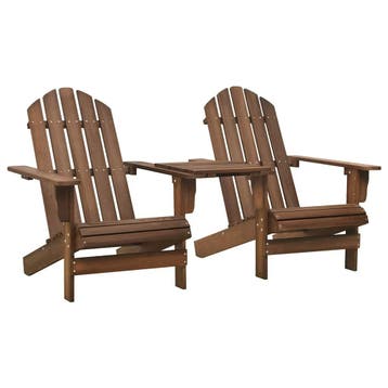 vidaXL Tuinstoelen Adirondack met tafeltje massief vurenhout, Verzenden, Nieuw