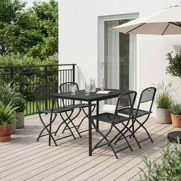 vidaXL Buitenmeubels set 5 st Antracietkleurig Ijzer en, Verzenden, Nieuw