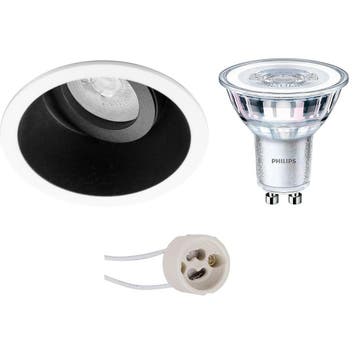 LED Spot Set 6W - Kantelbare Ronde Inbouwspot Mat Zwart/Wit, Huis en Inrichting, Verzenden, Nieuw
