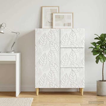 vidaXL Dressoir Wit 66 x 34,5 x 90 cm Bewerkt hout, Huis en Inrichting, Kasten | Dressoirs, Verzenden, Nieuw