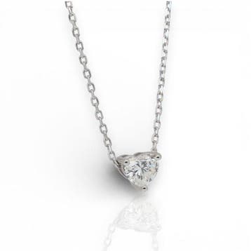 Collier avec pendentif - 18 carats Or blanc - 0.71ct. tw.