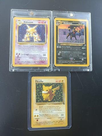 Pokémon - 3 Card - Umbreon, Alakazam, Pikachu 1/102, 32/75,