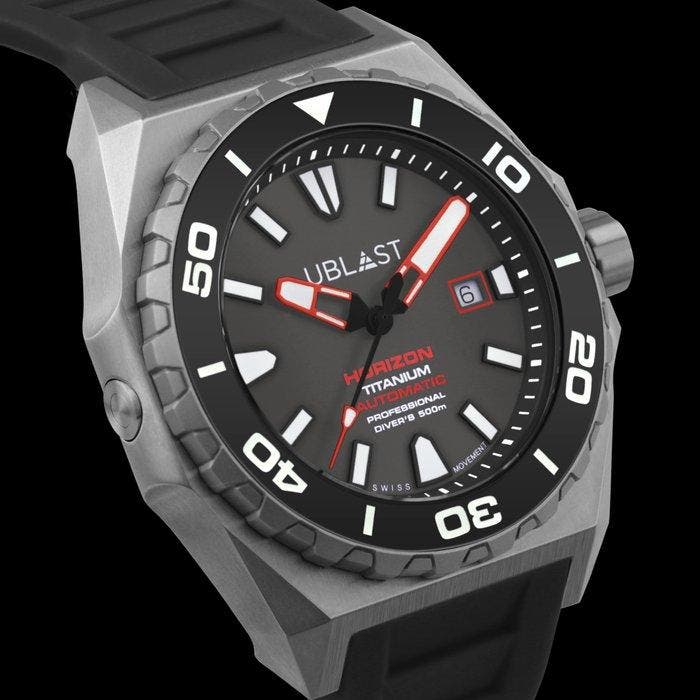 Ublast - Horizon Titanium - Professional Diver -, Handtassen en Accessoires, Horloges | Heren