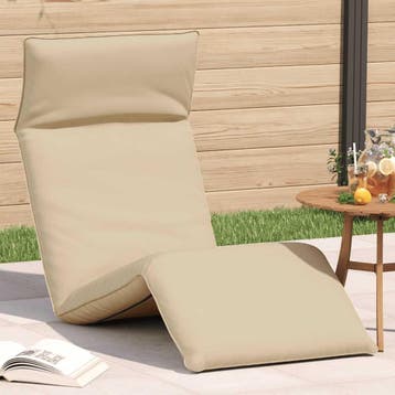vidaXL Ligstoel inklapbaar 175x54x8,5 cm Oxford stof beige, Verzenden