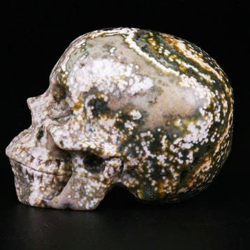 89 g 5.10 x 3.90 cm Oceaan Jaspis schedel groene