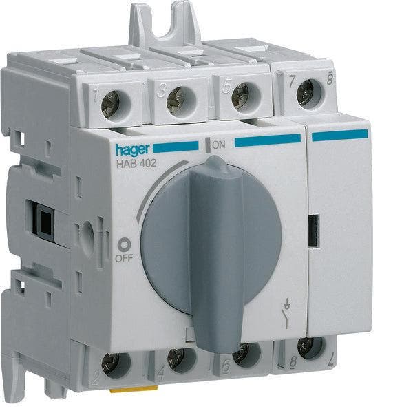 Hager HAB Scheidingsschakelaar - HAB402, Bricolage & Construction, Électricité & Câbles, Envoi