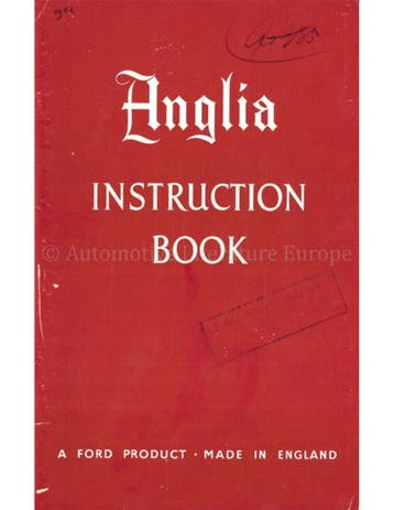 1952 FORD ANGLIA INSTRUCTIEBOEKJE ENGELS