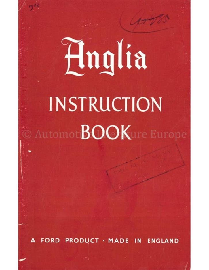 1952 FORD ANGLIA INSTRUCTIEBOEKJE ENGELS, Autos : Divers, Modes d'emploi & Notices d'utilisation