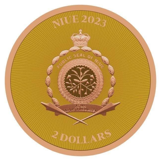 Niue. 2 Dollars 2023 1oz $2 NZD Niue Lucky Clover Rose Gold, Postzegels en Munten, Edelmetalen en Baren