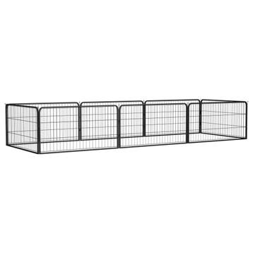 vidaXL Hondenkennel 8 panelen 100x50 cm gepoedercoat staal, Dieren en Toebehoren, Verzenden, Nieuw