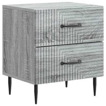vidaXL Nachtkastje Grijs sonoma 43 x 34,5 x 47,5 cm Bewerkt, Verzenden, Nieuw