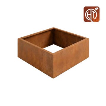Cortenstaal plantenbak 80x80x40cm (3mm dik) - zonder bodem, Tuin en Terras, Bloembakken en Plantenbakken, Vierkant, Nieuw, Metaal