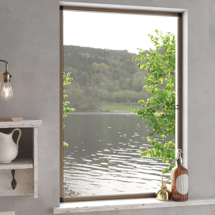 vidaXL Raamhor 90x120 cm bruin, Doe-het-zelf en Bouw, Deuren en Vliegenramen, Nieuw, Verzenden