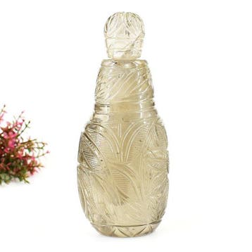 Beeld, No Reserve - Big Smoky Quartz Carved Perfume Bottle -, Verzamelen, Mineralen en Fossielen