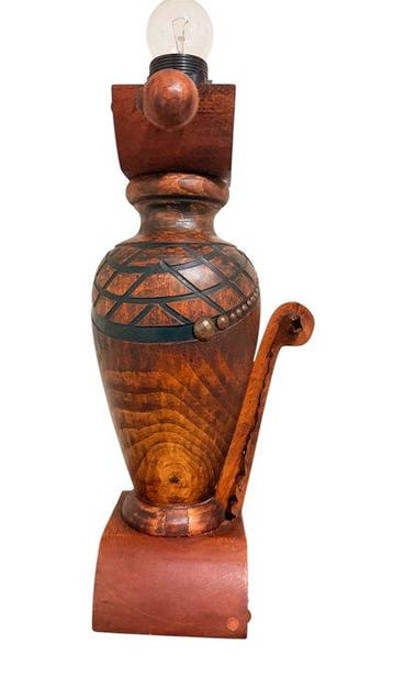 Tafellamp - Hout, Messing, Antiek en Kunst