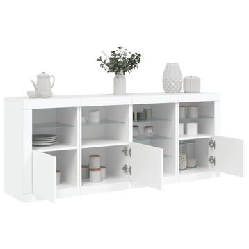 vidaXL Dressoir met LED-verlichting 164x37x67 cm wit, Verzenden