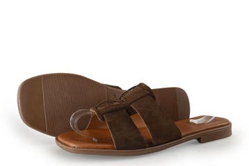 Manfield Slippers in maat 39 Bruin, Verzenden, Slippers