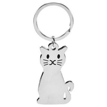 Fako Bijoux - Sleutelhanger Kat / Poes - Zilverkleurig, Verzenden
