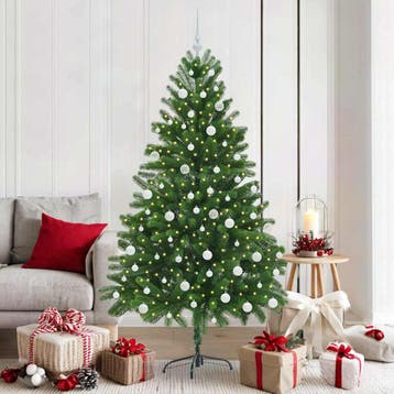 vidaXL Kerstboom met 300 LED met standaard Groen 180 cm PE, Verzenden