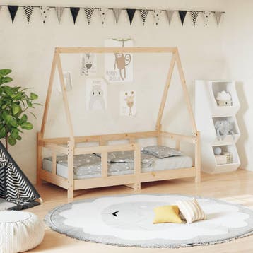 vidaXL Kinderbedframe 70x140 cm massief grenenhout, Verzenden