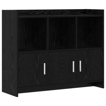 vidaXL Dressoir Zwart eiken 98,5 x 33 x 80 cm Bewerkt hout, Verzenden, Nieuw