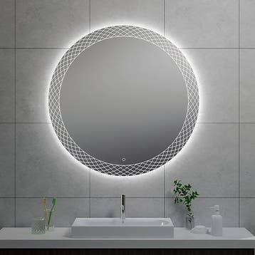 LED Spiegel 100cm | 15W | Instelbare Kleur & Dimbaar | Rond, Huis en Inrichting, Woonaccessoires | Spiegels, Verzenden, Nieuw